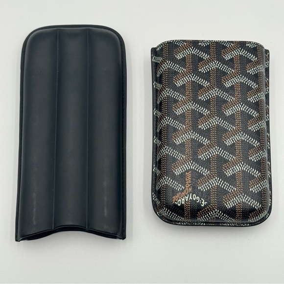 (SOLD) GOYARD Goyardine Churchill 3 Cigar Case Black - Picture 8 of 13